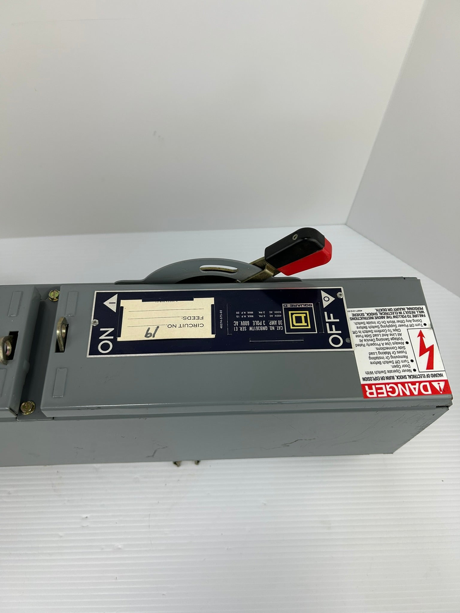 Square D QMB361TW Panel Board QMB Branch Switch 30 Amps 3 Pole 600VAC Series E1