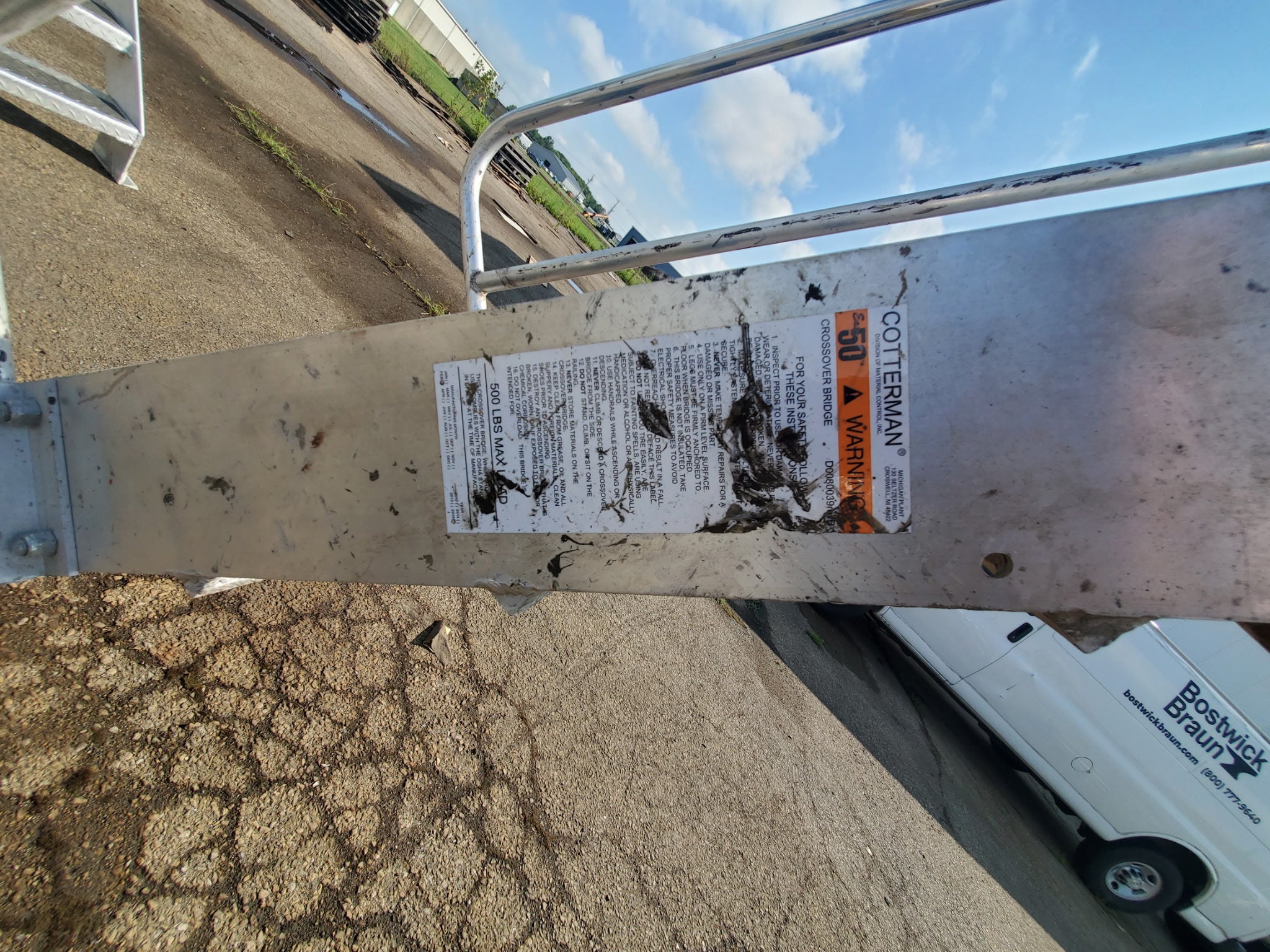Cotterman Aluminum Crossover Bridge Ladder Platform Stairs & Handrails 9' 10" L
