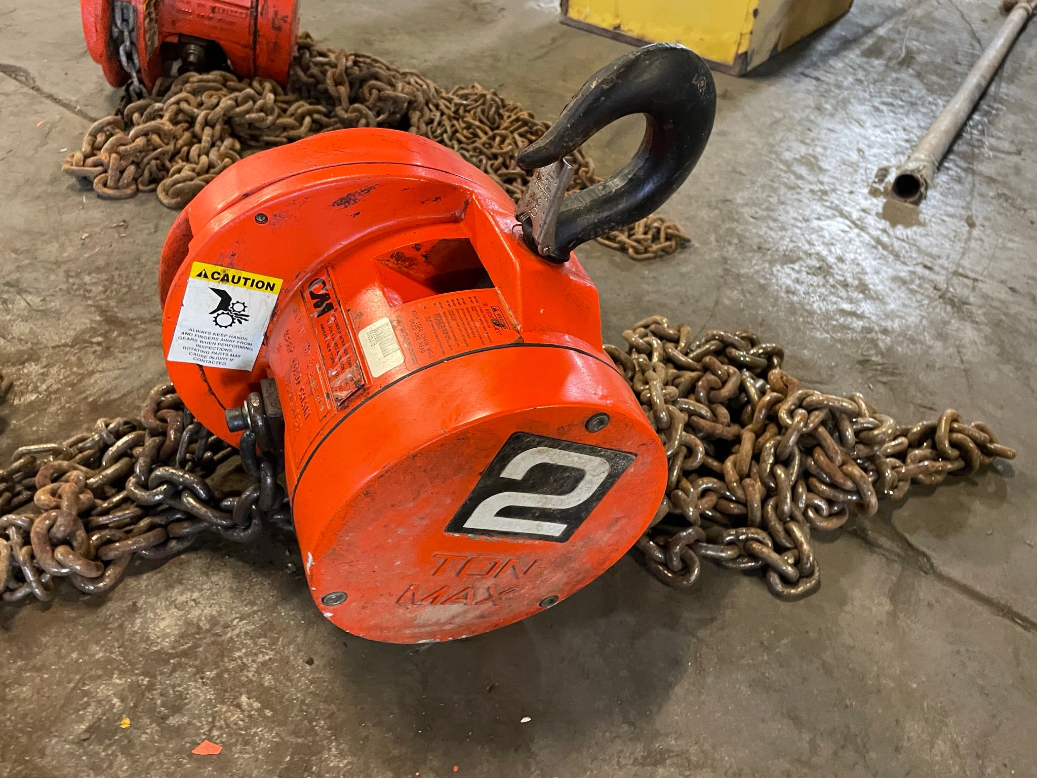 CM Cyclone 2 Ton Manual Chain Fall Hoist with Load Limiter S5853TB