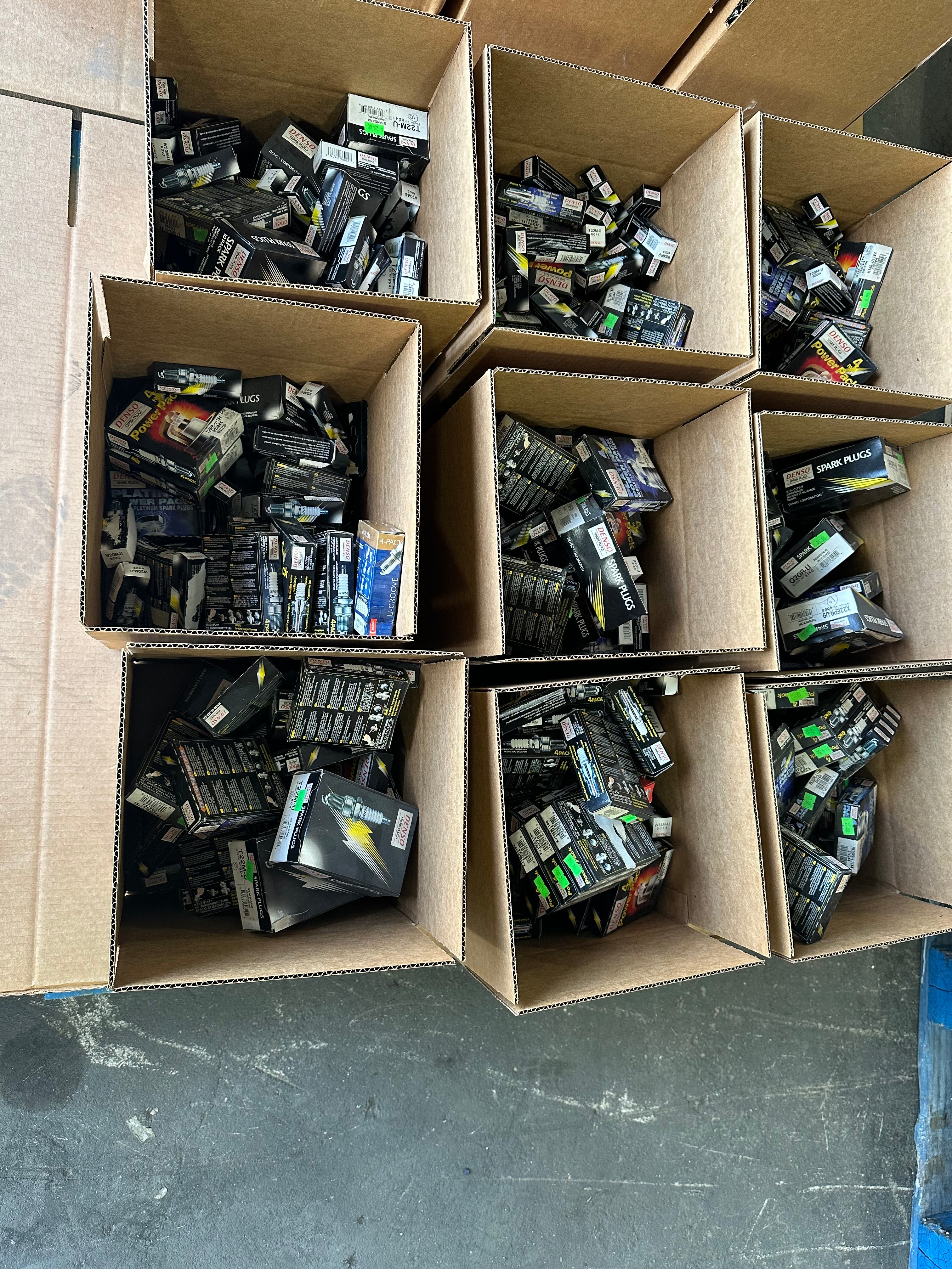 Huge Lot of Automotive Spark Plugs Champion, AC Delco, Autolite, Denso