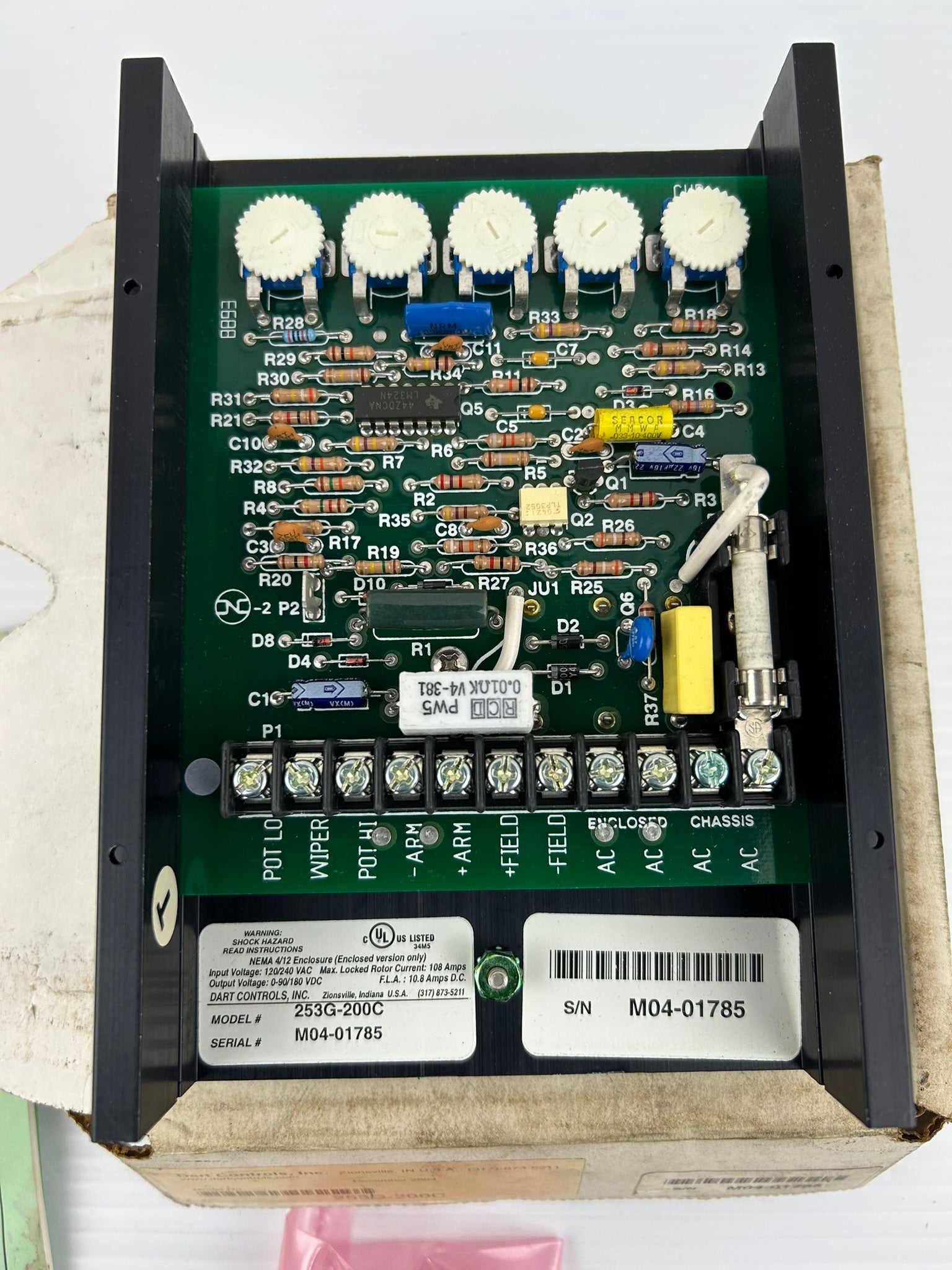 Dart Controls 253G-200C DC Motor Speed Controller Drive 90/180VDC 120/240VAC