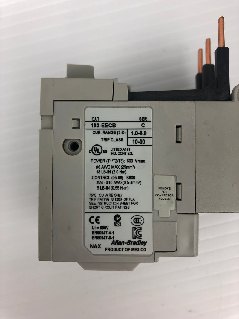 Allen-Bradley 193-EECB E1 Plus Overload Relay Ser. C 600V