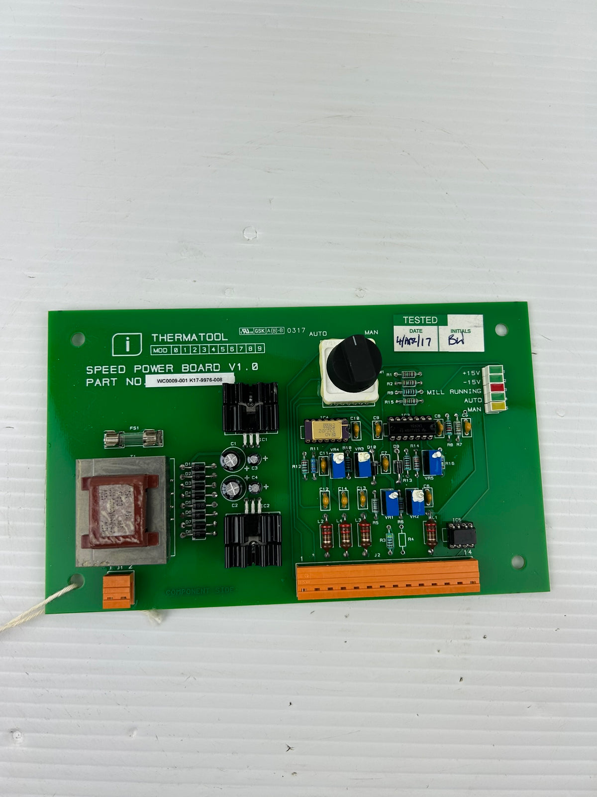 Thermatool WC0009-001 Speed Power Control Board V1.0 K17-9976-008
