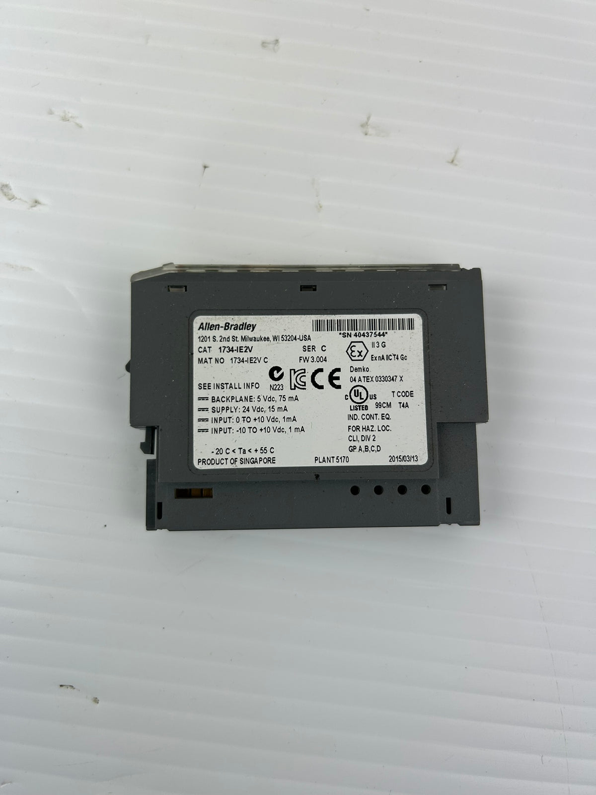 Allen-Bradley 1734-IE2V Input Module Ser C POINT I/O 2-Ch Analog Voltage FW3.004