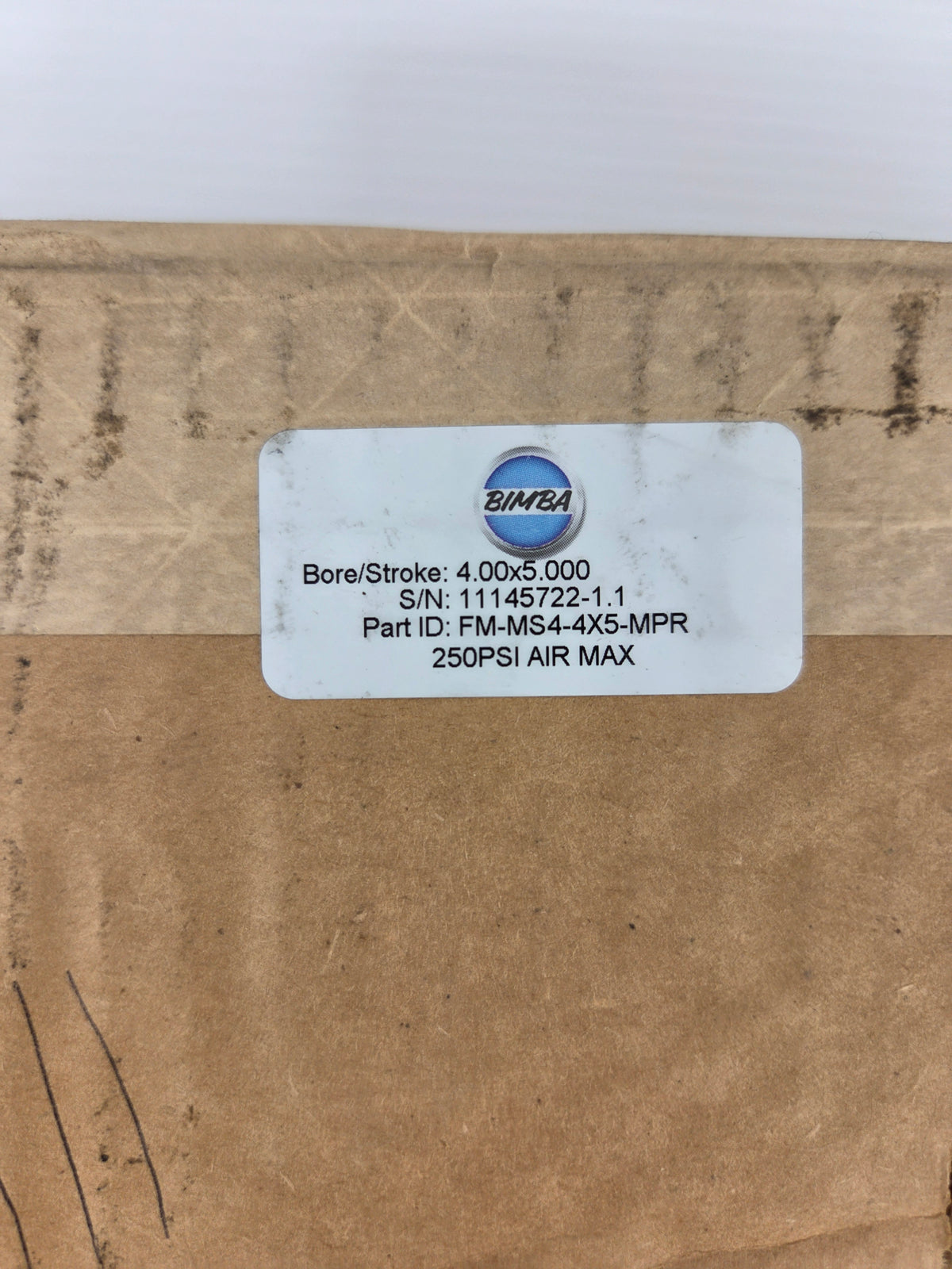 Bimba FM-MS4-4X5-MPR Air Cylinder 4" Bore x 5" Stroke 250 PSI Max