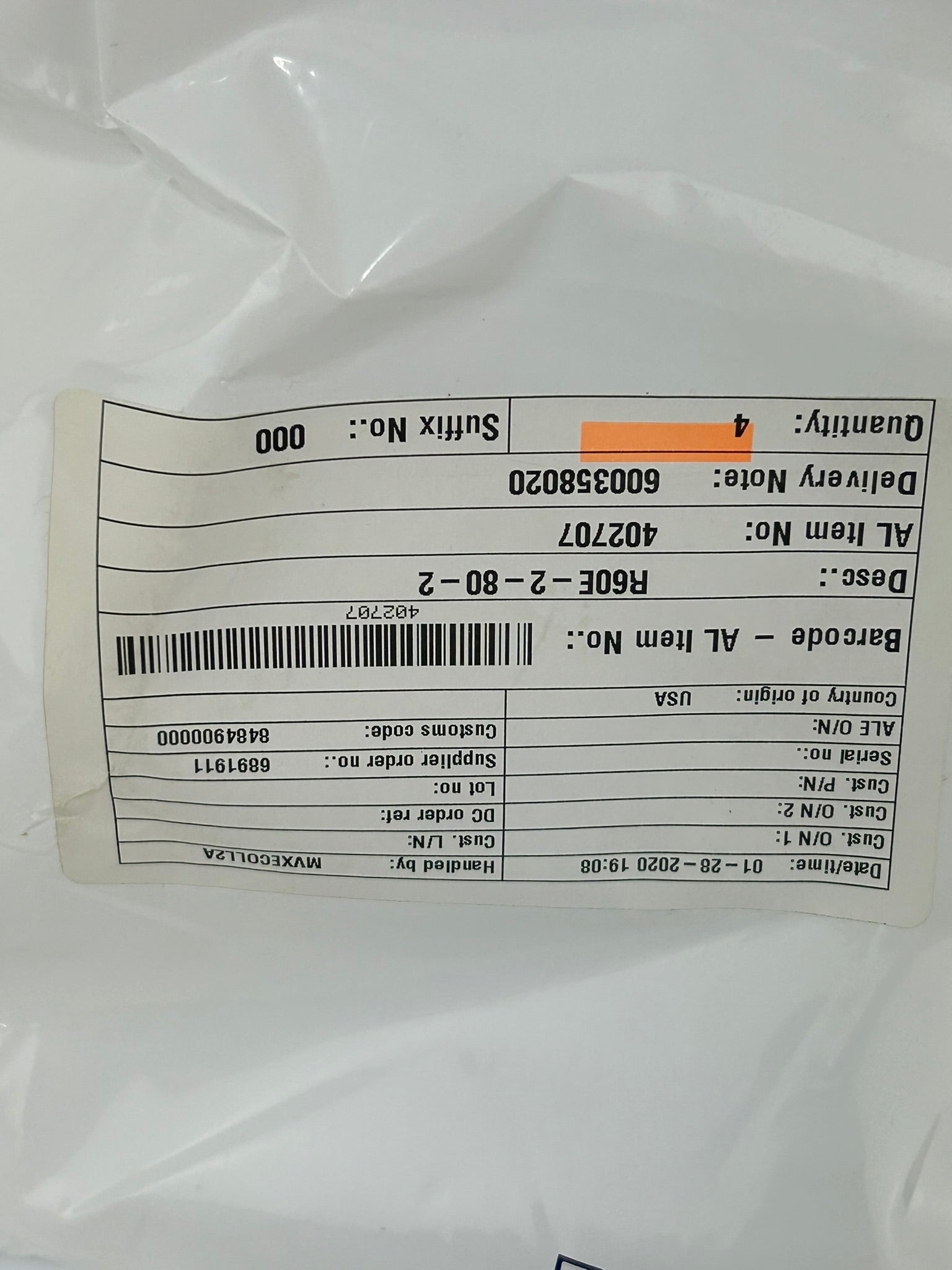 Tri-Clover 402707 Seal Ring R60E-2-80-2 - Lot of 4