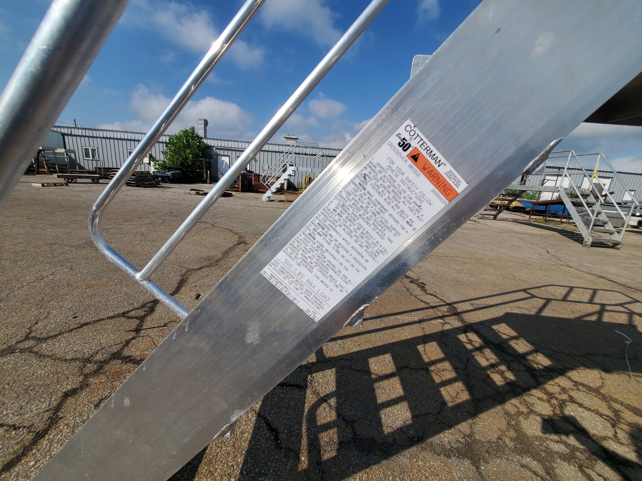 Cotterman Aluminum Crossover Bridge Ladder Platform Stairs & Handrails 10' 9" L
