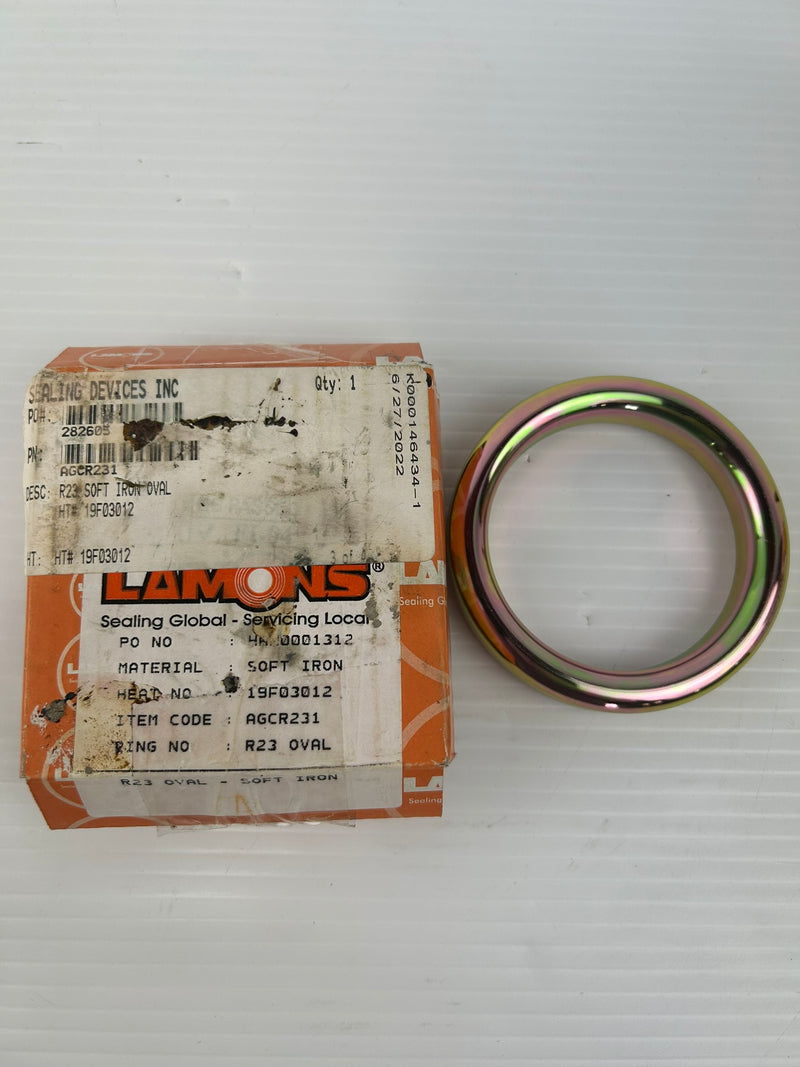 Lamons 6A-0348 R23 Soft Iron Oval Ring 19F03012