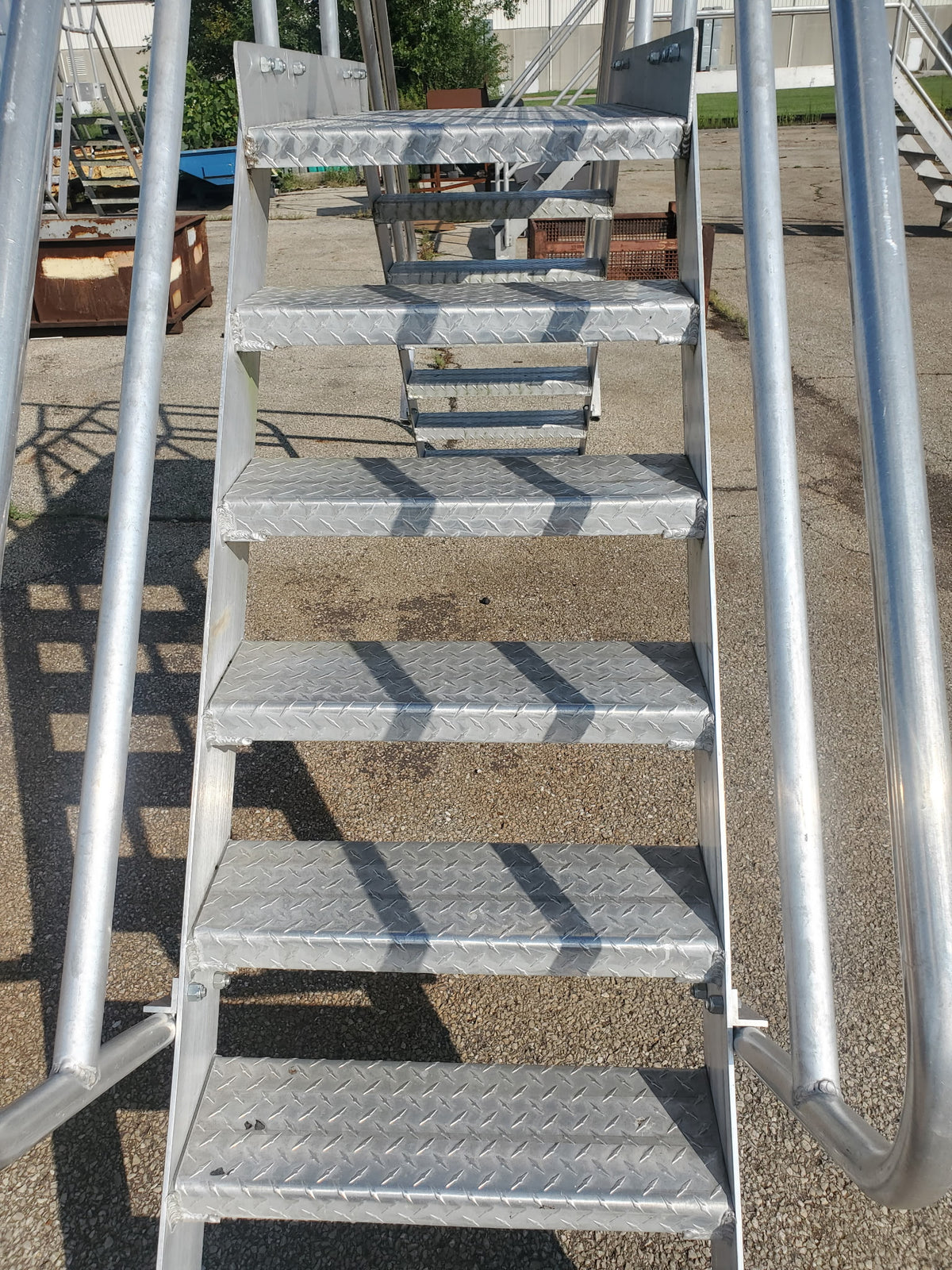 Cotterman Aluminum Crossover Bridge Ladder Platform Stairs & Handrails 131" L