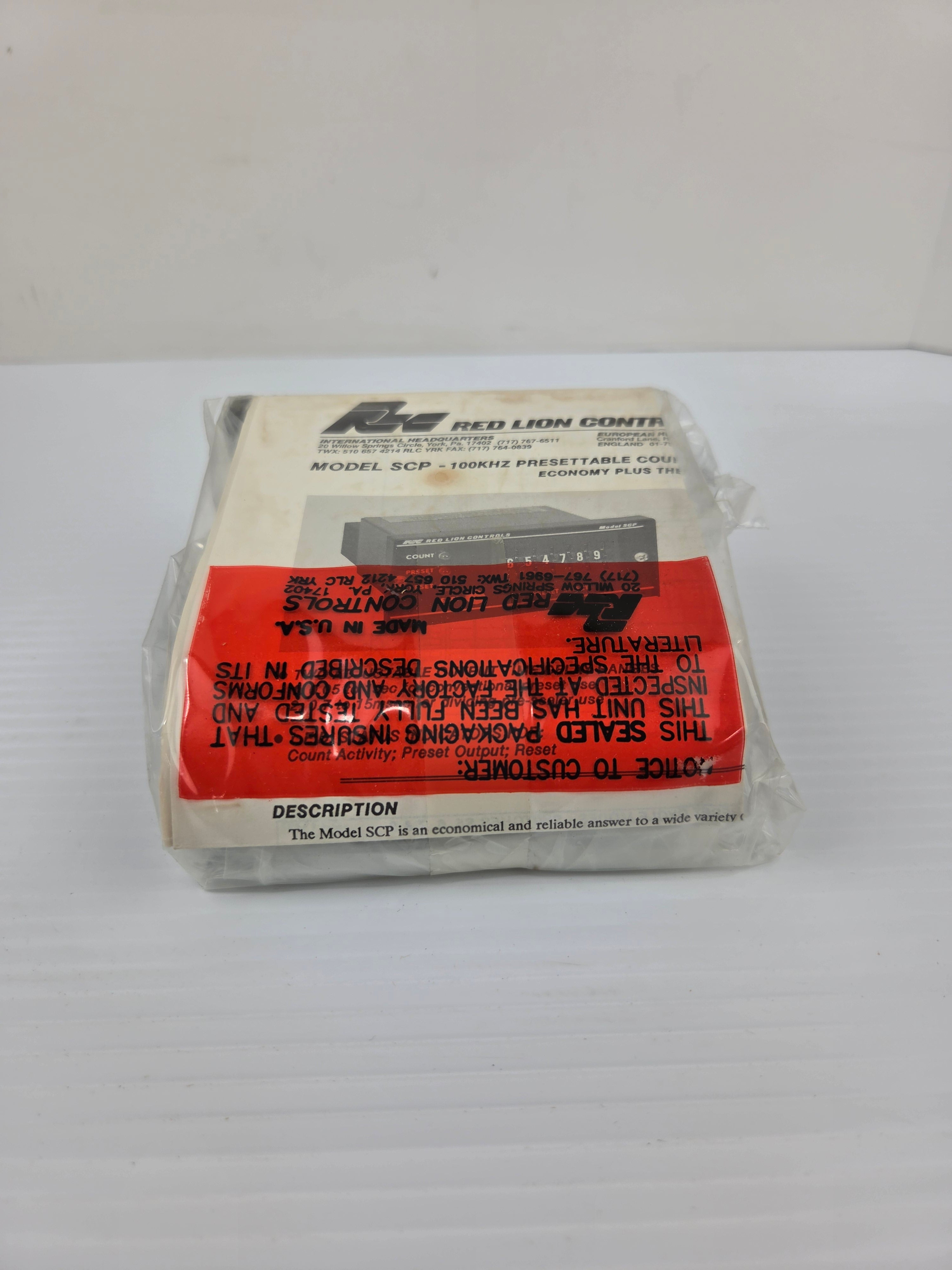 Red Lion Controls SCP00601 Counter 100 Khz Presettable Model SCP