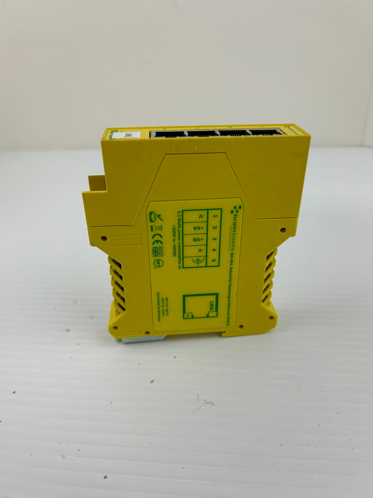 Brainboxes SW-504 Industrial Ethernet Switch 4 Port 10/100 DIN Rail Unmanaged