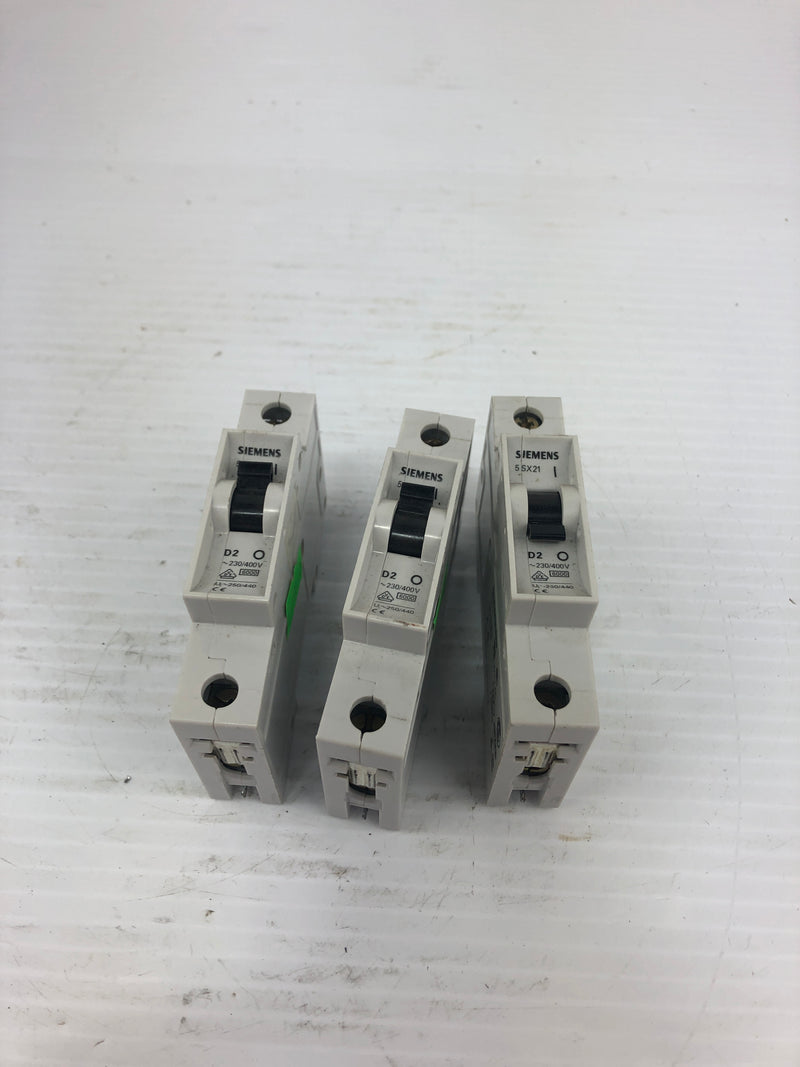 Siemens 5SX21 Circuit Breaker D2 230V 5SX9101 - Lot of 3