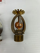 HHX SSPI 458A Fire Sprinkler Brass with Red Wire Cage 165F/74C - Lot of 2