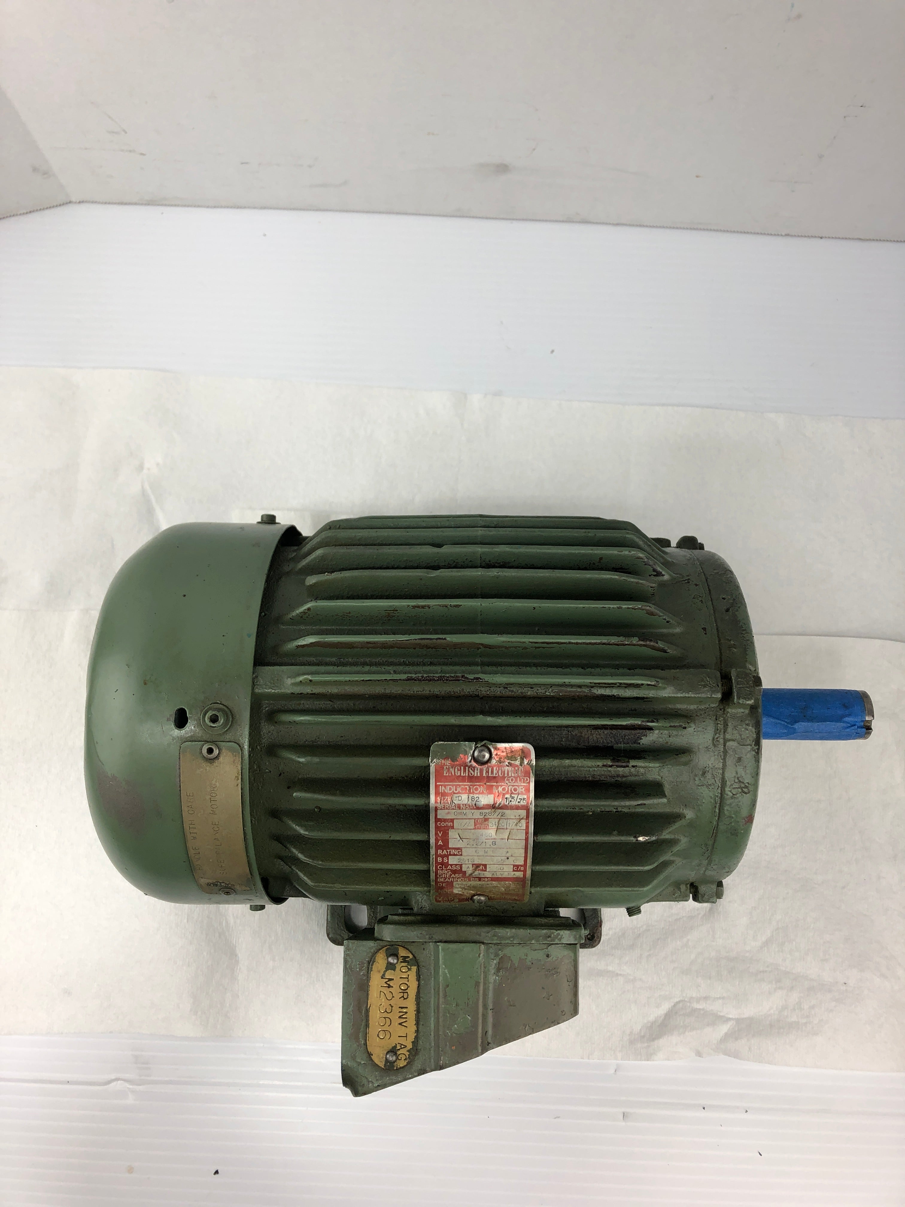 The English Electric D182 Induction Motor 1.5/0.75 HP 3420/1740 RPM 3PH 460V