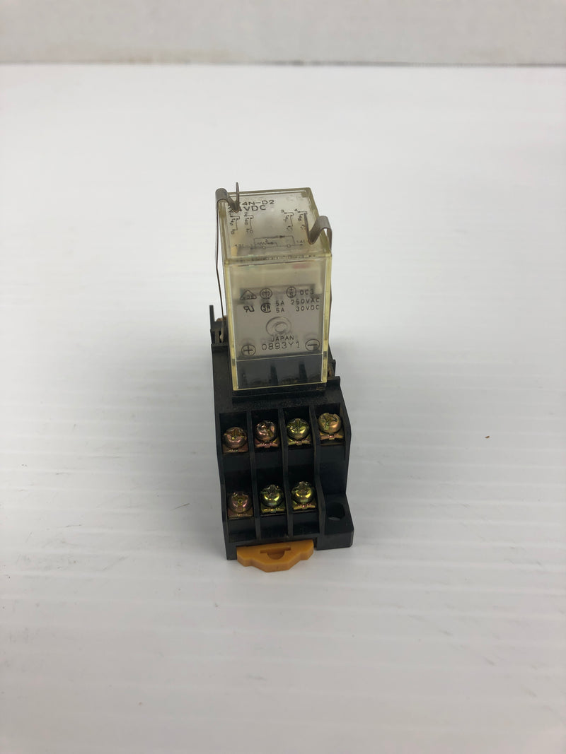 OMRON MY4N-D2 Relay 24 VDC with Base 1673YA 250V 5A