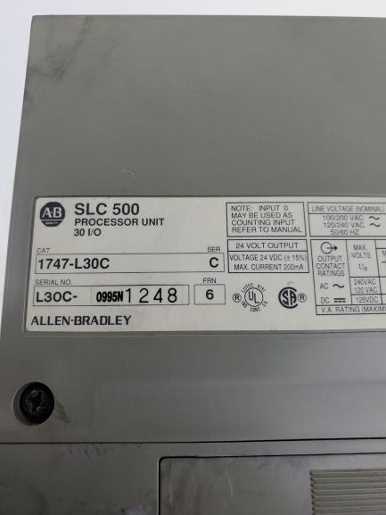 Allen-Bradley Processor Unit SLC 500 1747-L30C Series C