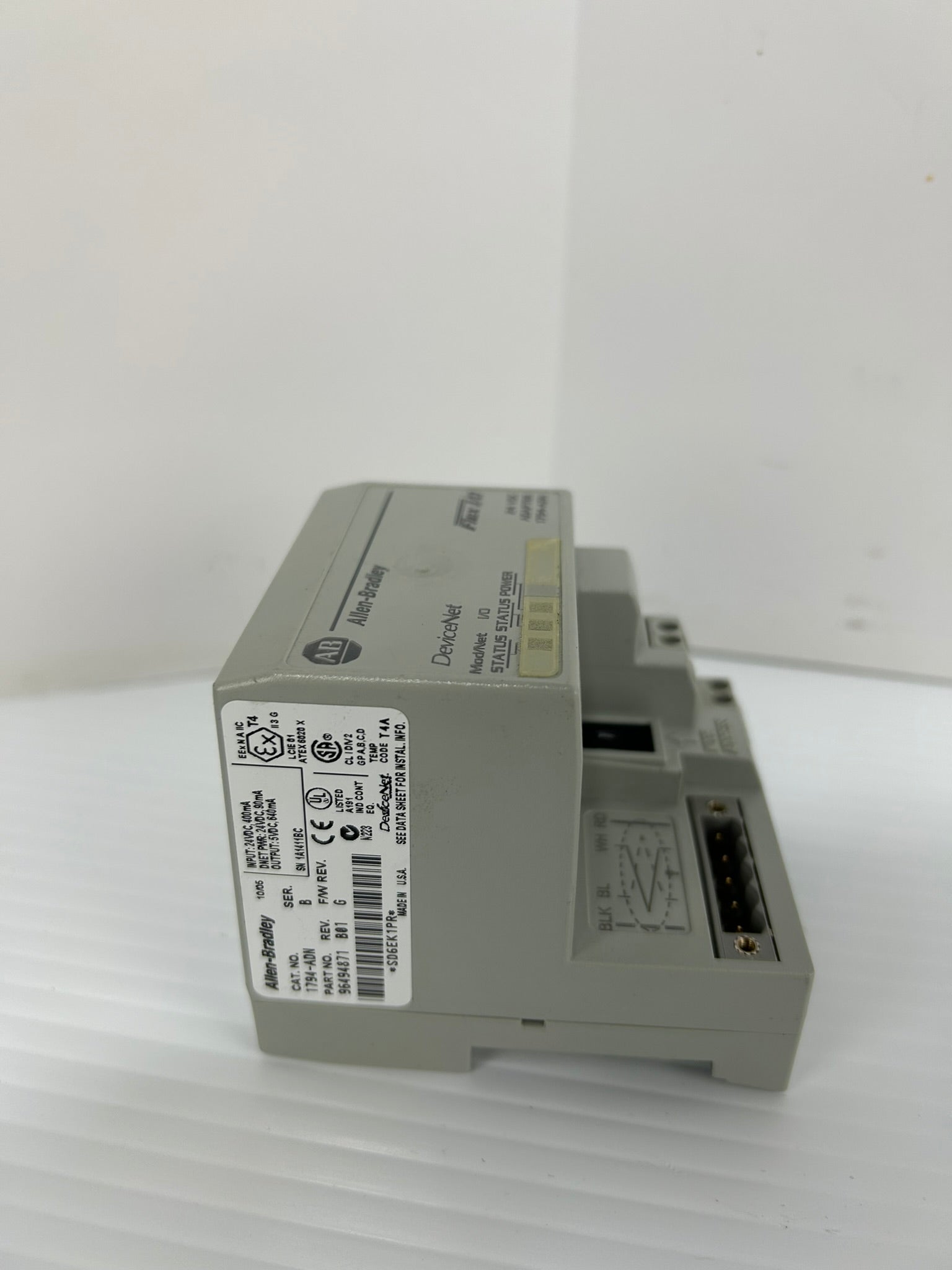 Allen-Bradley 1794-ADN DeviceNet Flex I/O Adapter Ser B Rev B01 F/W Rev G 24VDC