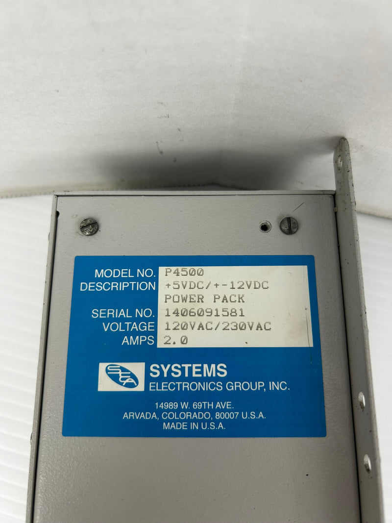 Systems Electronics Group P4500 Power Pack 120-230VAC 2.0A