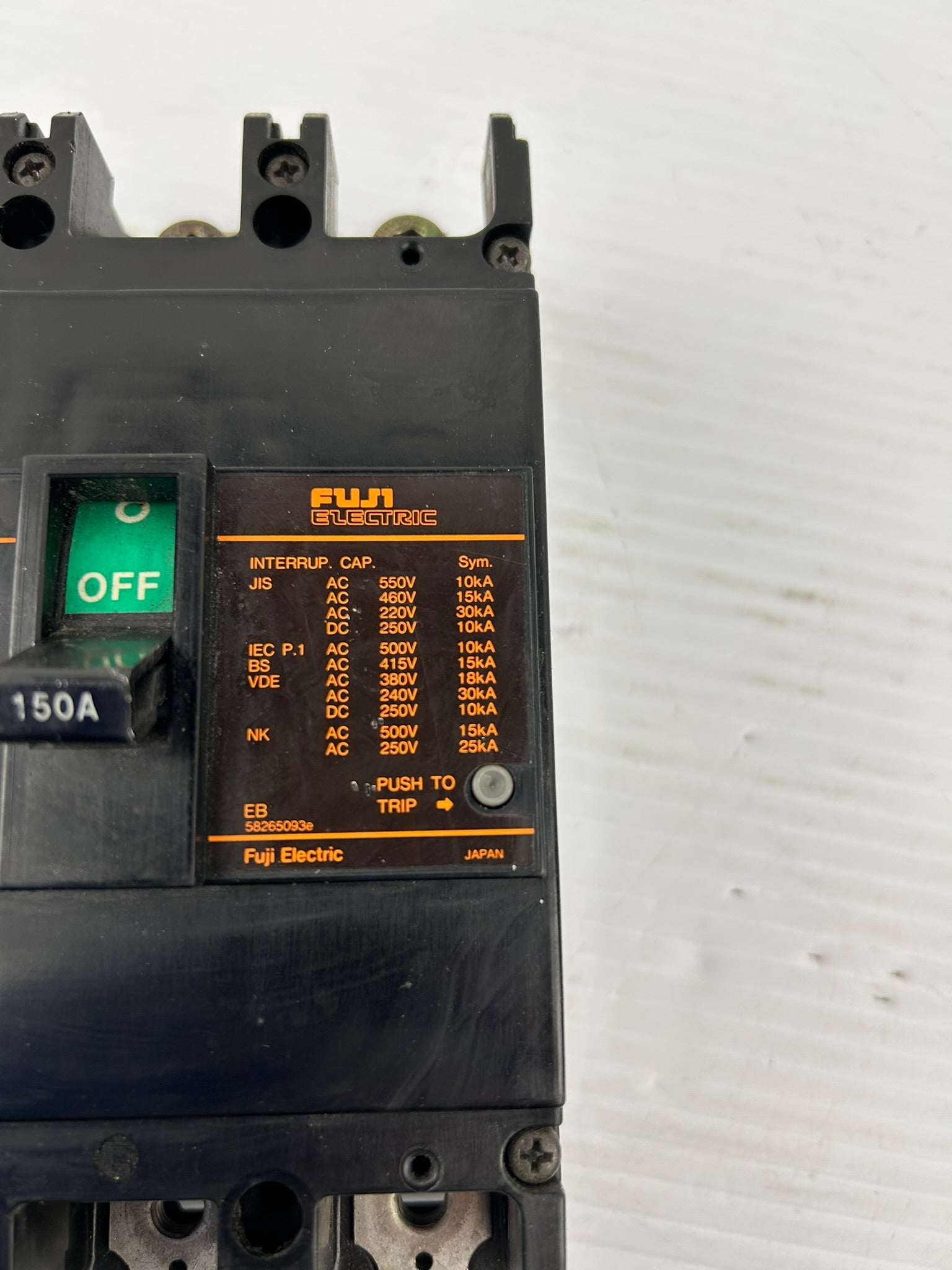 Fuji Electric EA203B Auto Circuit Breaker 150A