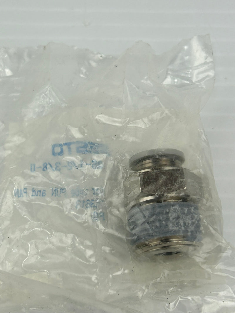 Festo QS-1/2-3/8-U Push in Tube Fitting - for Tube Pun and Pan 153613 - Lot of 3