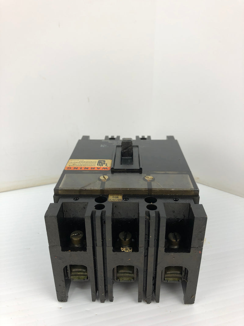 Westinghouse FB3020SL Circuit Breaker 20A 600V 3P