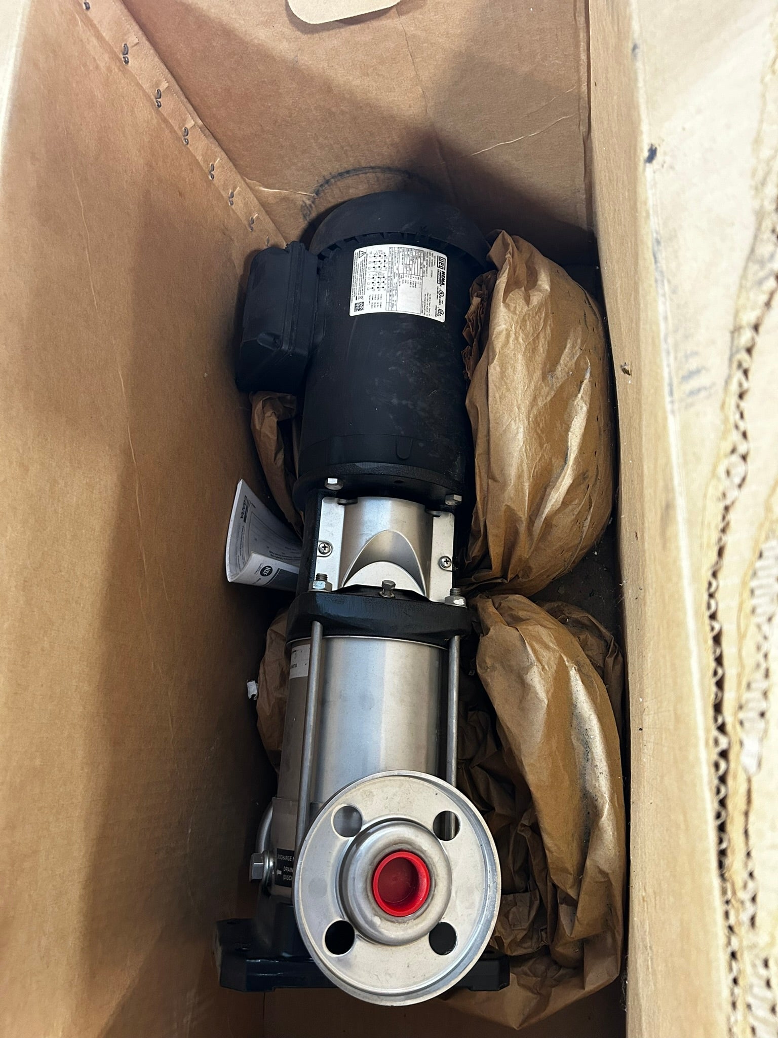 Ebara Vertical Booster Pump AEVMSU3-6F0150T3S & Weg 00156ET3E56CFL-S Motor 1.5HP