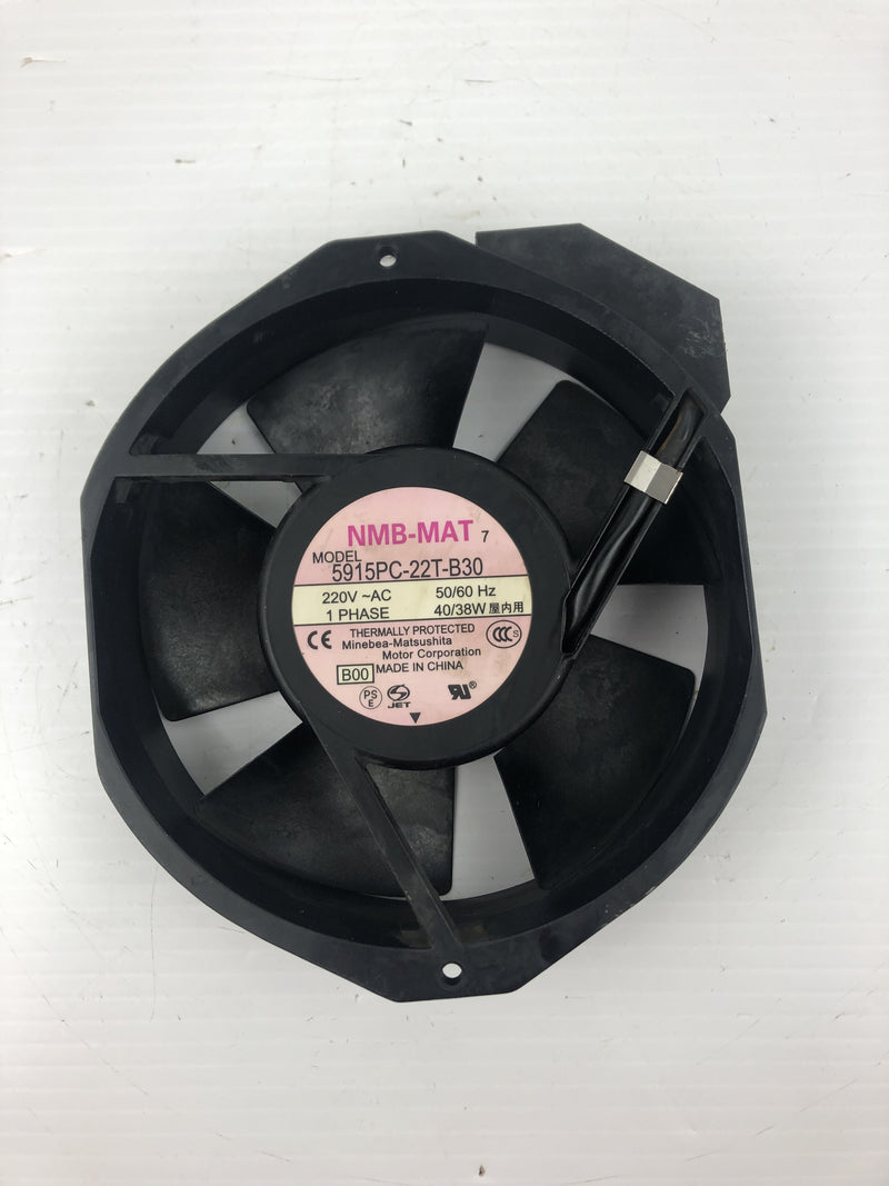 NMB-MAT 5915PC-22T-B30 Cooing Fan 220V-AC 1 Ph 50/60 Hz 40/38W