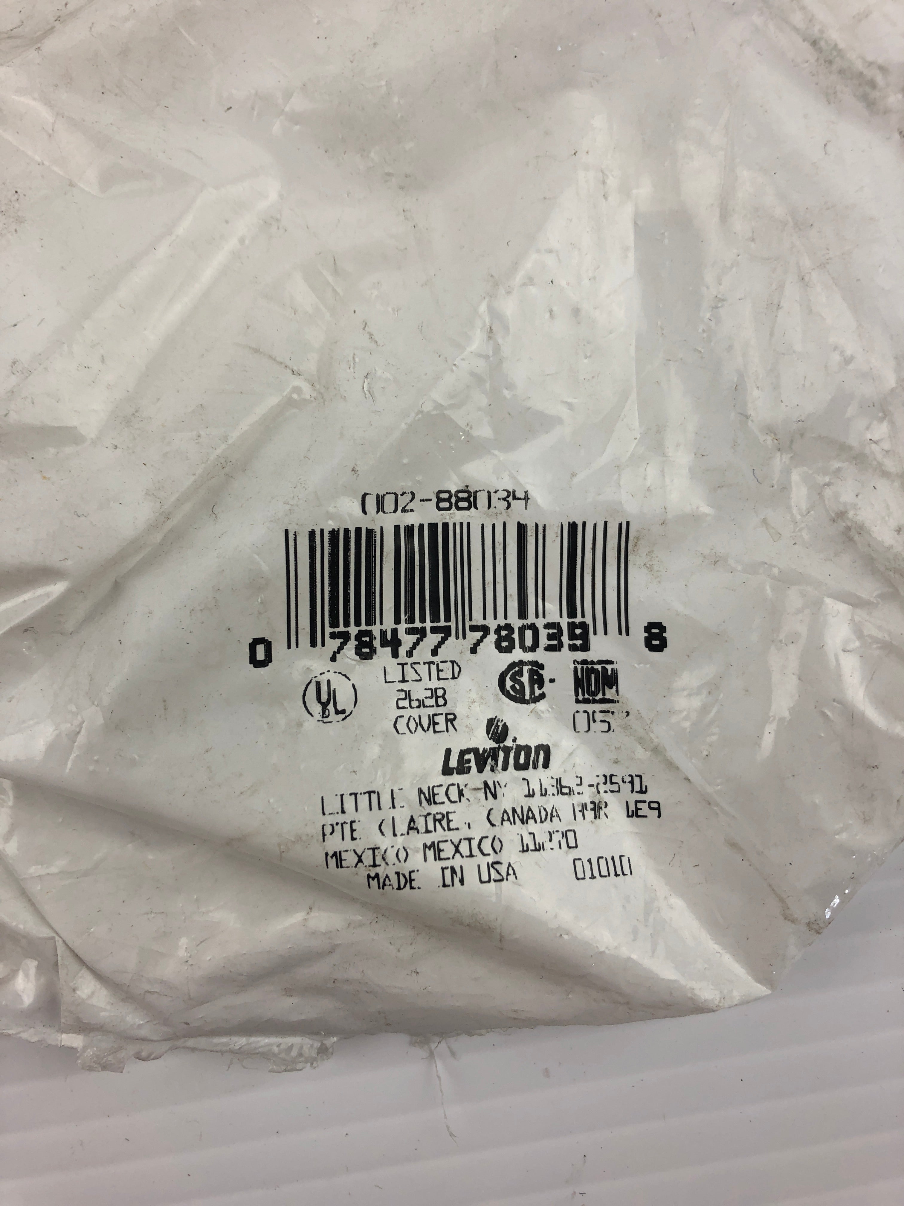 Leviton 002-88034 Blank White Wall Covers - Lot of 5