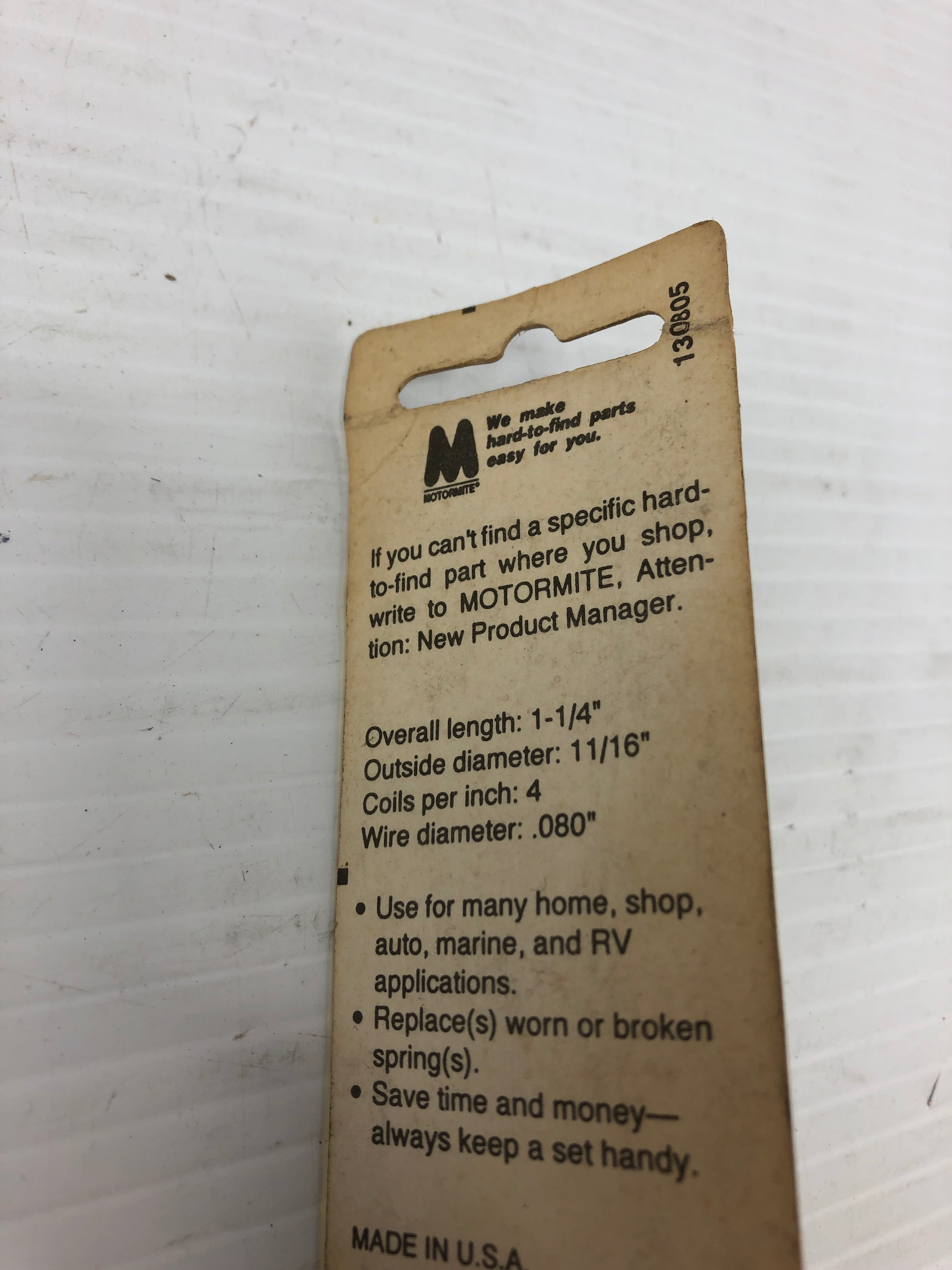 Spring-Tite 40505 Compression Spring 1-1/4" x 11/16" x .080"