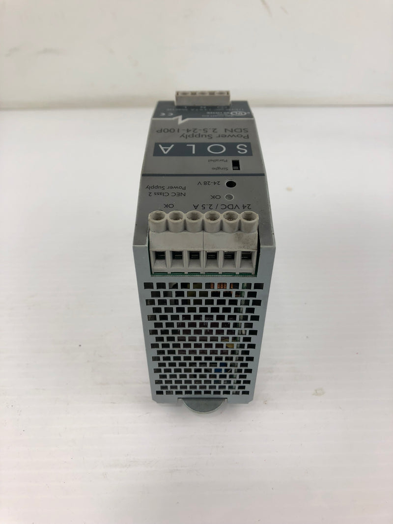 Emerson SOLA SDN-2.5-24-100P Power Supply 115/230VAC 50/60 Hz 2.4A