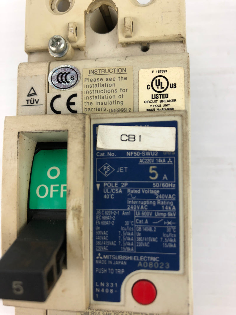 Mitsubishi Electric NF-50-SWU2 Fuse Breaker with Handle F-05SUL2