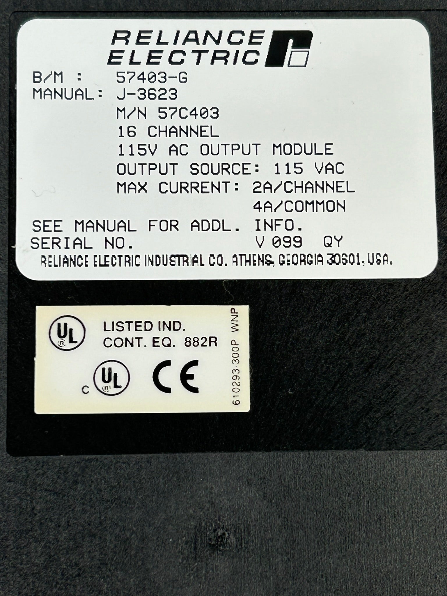 Reliance Electric 57C403 115VAC High Output Module 57403-G J-3623