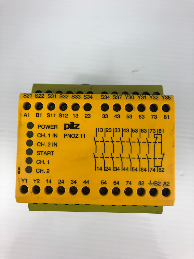 Pilz PNOZ 11 Safety Relay 110-120VAC 24VDC 7n/o 1n/c PNOZ11