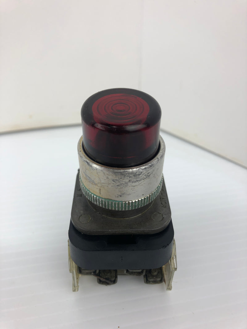 Allen-Bradley Allen-Bradley 800T-PT16 Red Illuminated Push Button Ser. B 120V