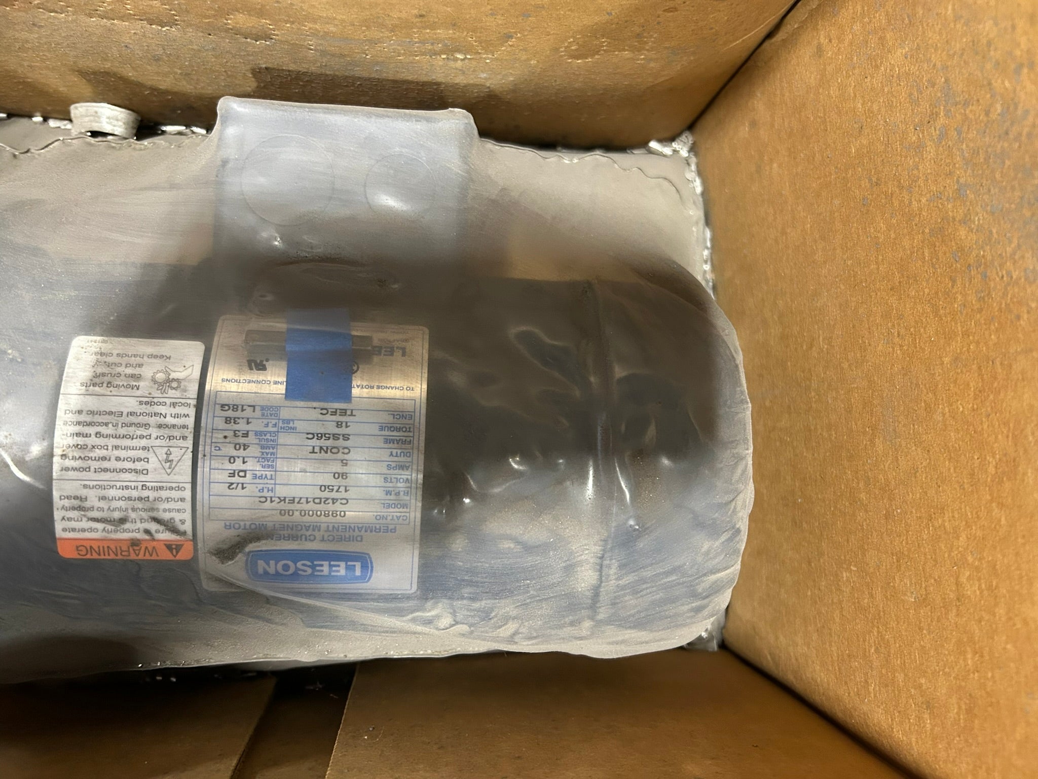Leeson 098000.00 General Purpose Motor 1/2 HP 1750 RPM 90 Volts C42D17FK1C