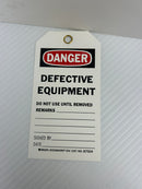 Brady 87004 Danger Defective Equipment Tag - Lot of 23