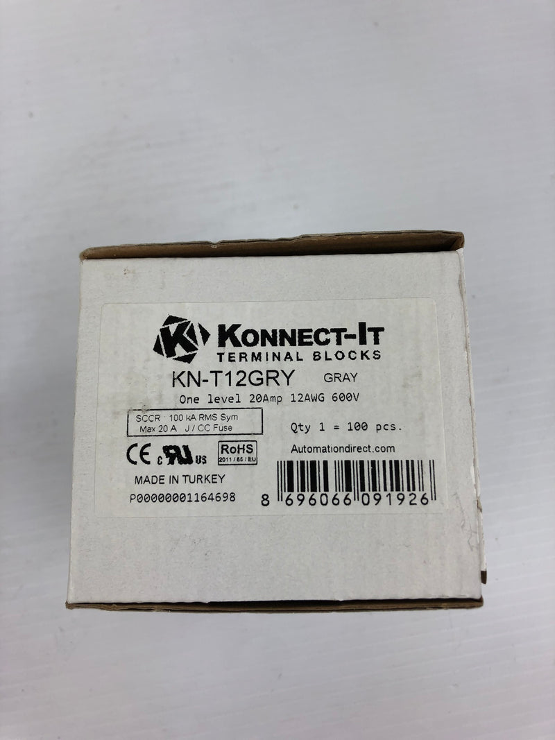 Konnect-IT KN-T12GRY Terminal Blocks - Lot of 100