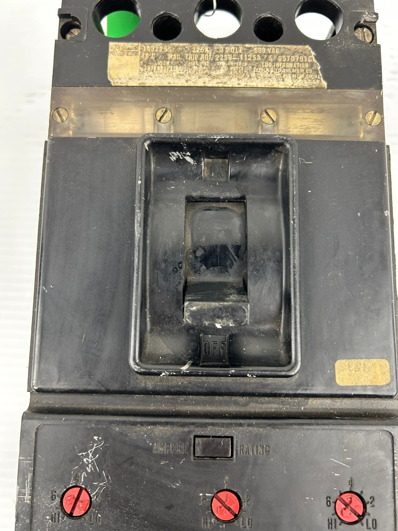 Westinghouse JA3225S Circuit Breaker 657D791G 225A 3 Pole 600VAC