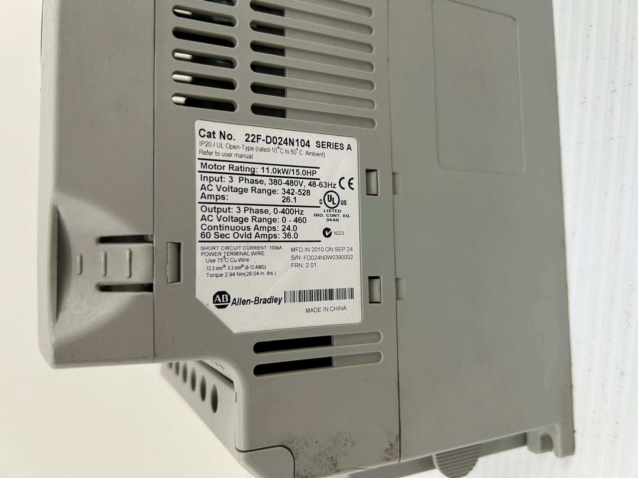 Allen Bradley 22F-D024N104 PowerFlex 4M AC Drive Series A - US Seller