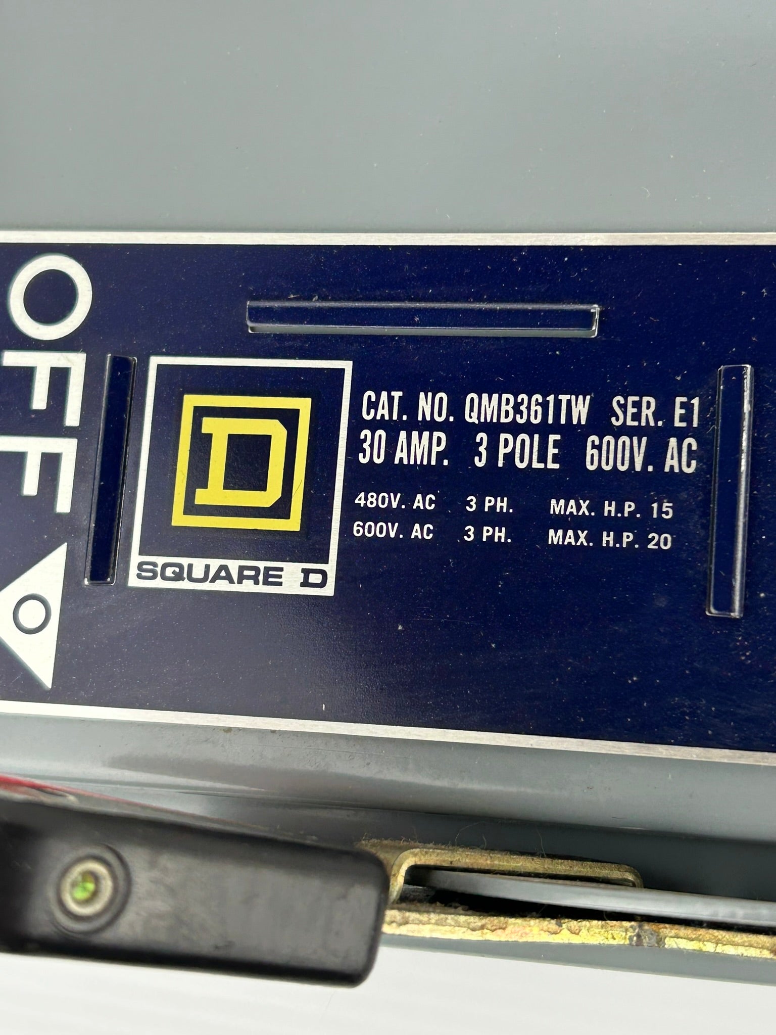 Square D QMB361TW Panel Board QMB Branch Switch 30 Amps 3 Pole 600VAC Series E1