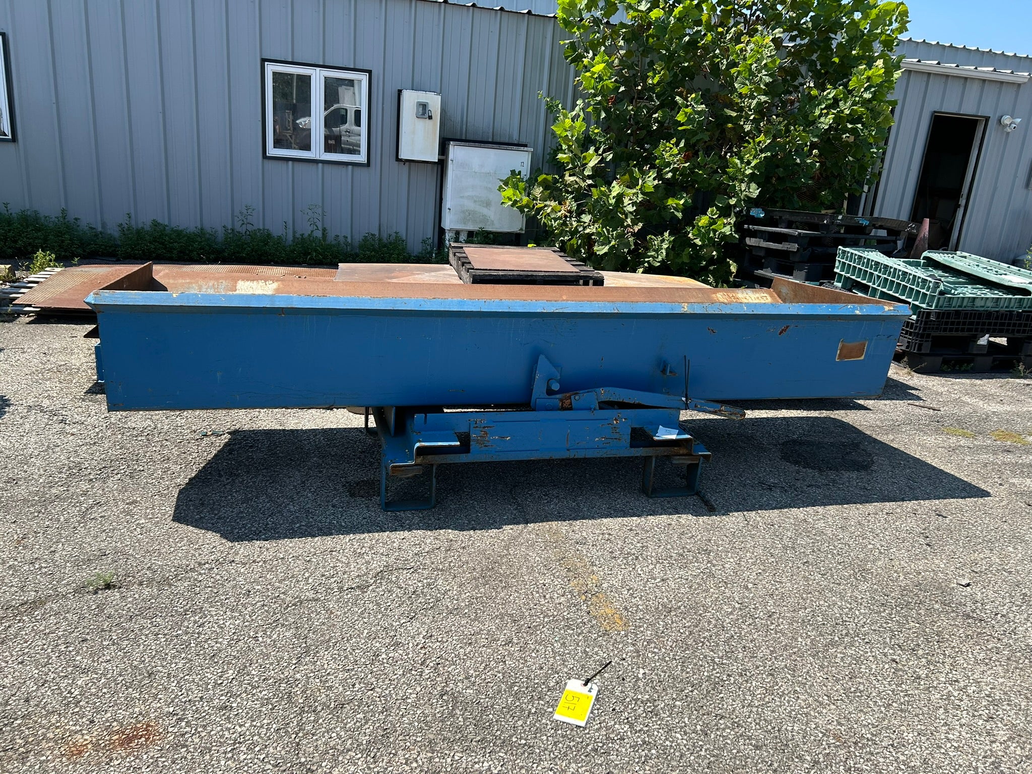 Dump Hopper Painted Steel with Fork Pockets 129" L x 41" W x 33" H OD Blue