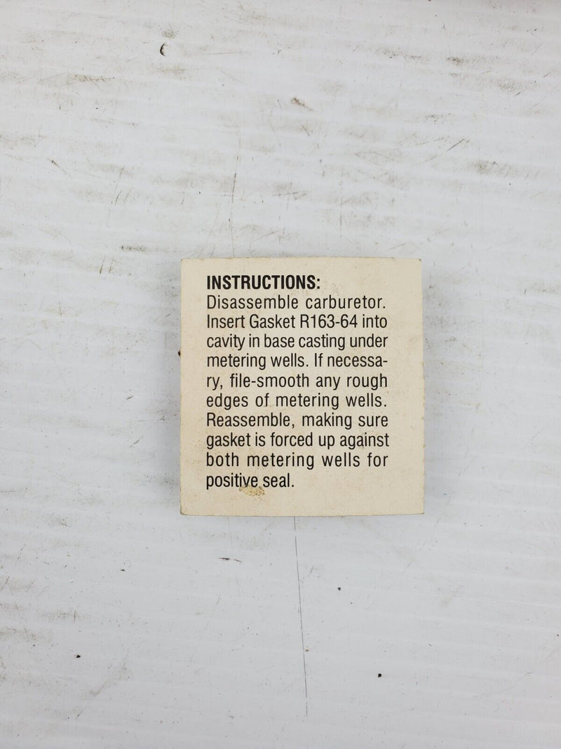 Rochester R16364 Quadrajet Secondary Well Seal Sponge Pad Carburetor