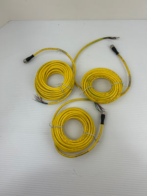 Banner Engineering QDE-825D Sensor Cable 22 AWG Yellow Connect. 8-Pin - Lot of 3