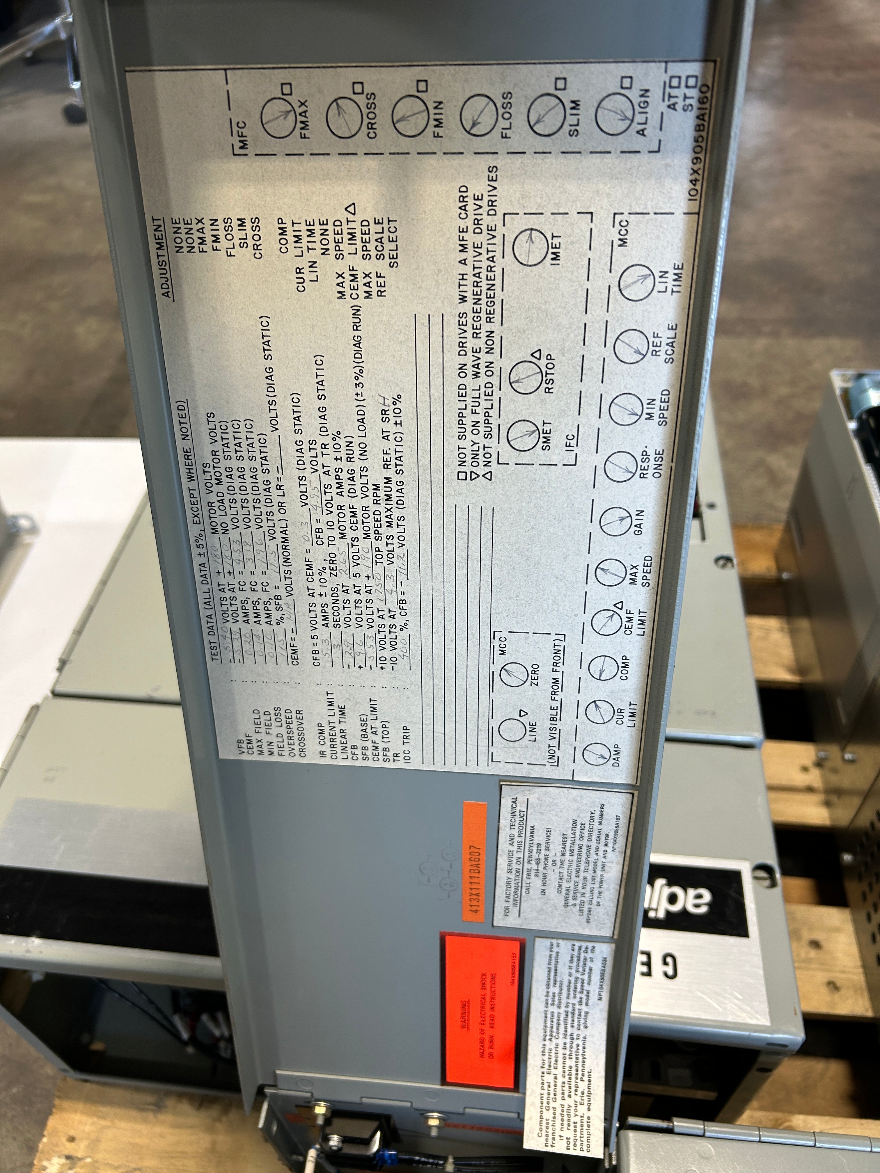 General Electric 413X111BAG07 Valutrol Adjustable Speed Drive 36D877252DBG11
