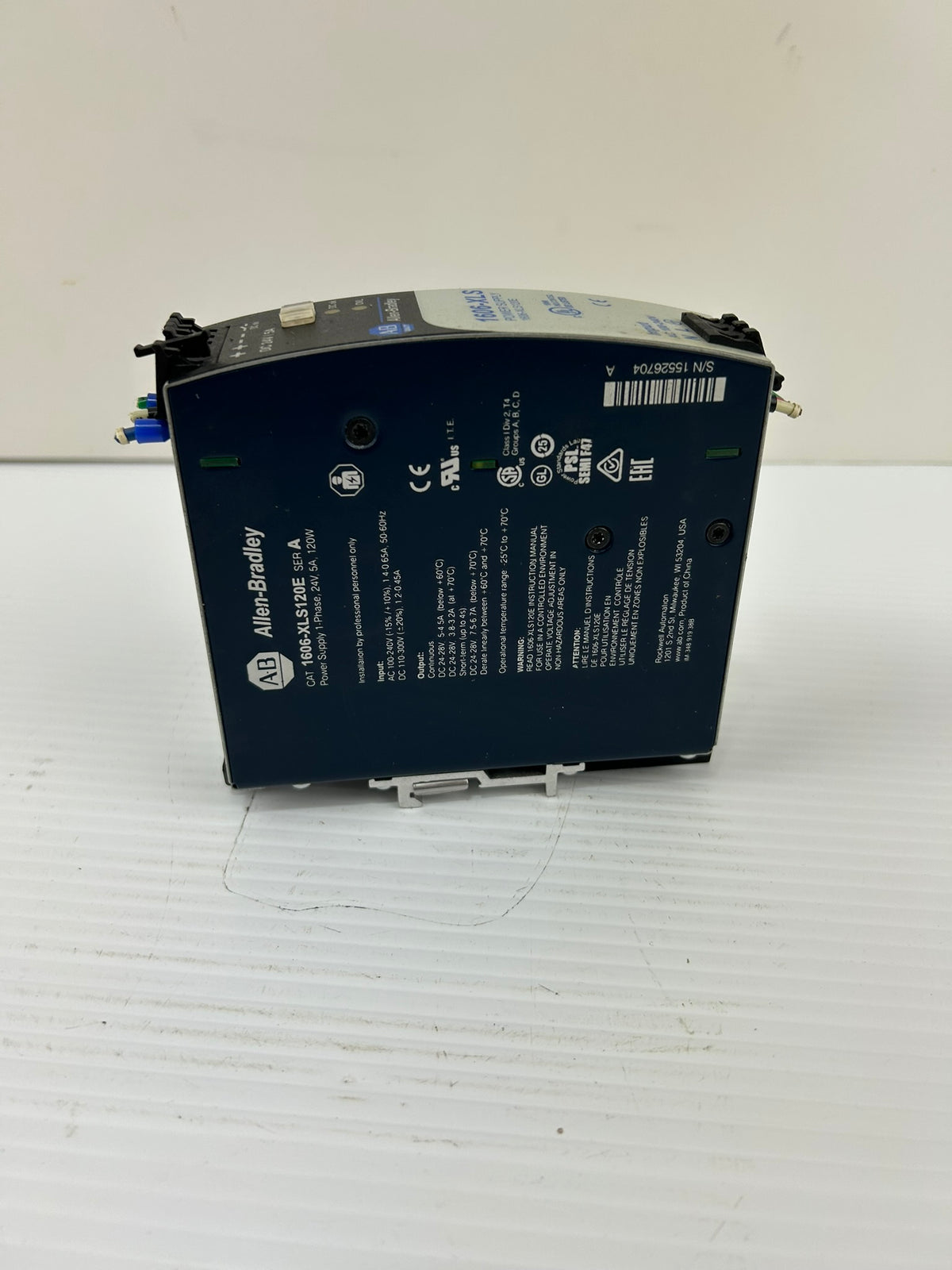 Allen Bradley 1606-XLS Power Supply 1606-XLS120E Series A 1PH 24V 5A 120W
