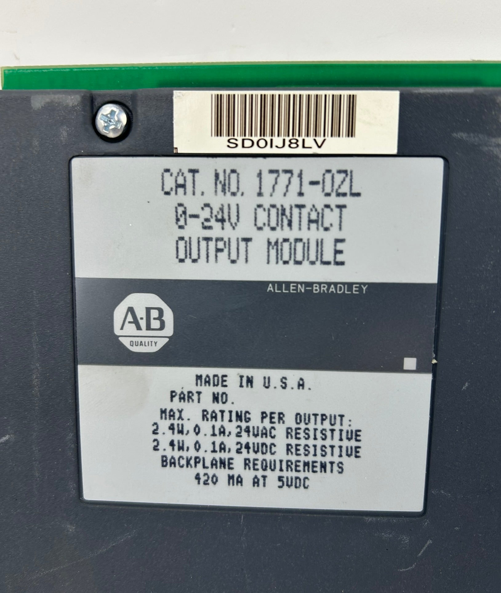 Allen-Bradley 1771-0ZL Contact Output Module 0-24V