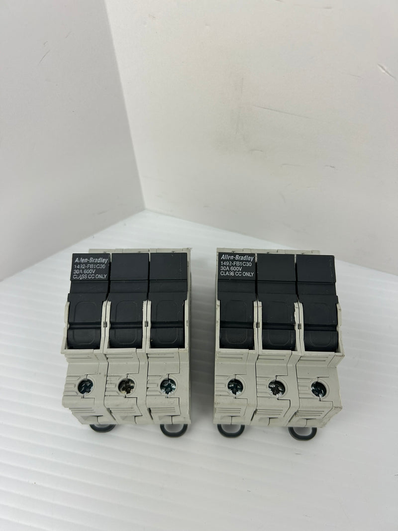 Allen-Bradley 1492-FB1C30 Fuse Holder Series B 600V 30A 3P - Lot of 2