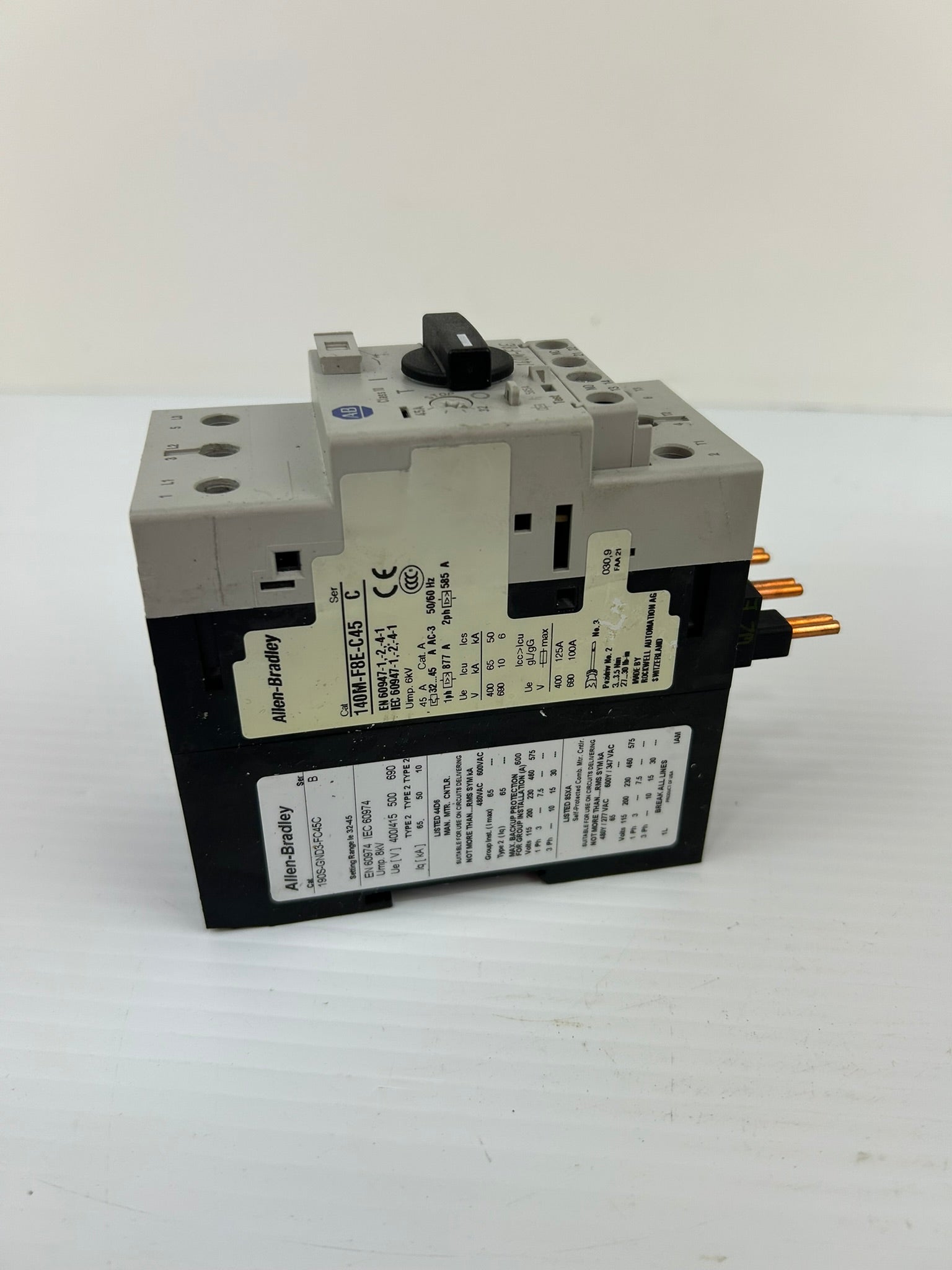 Allen-Bradley 140M-F8E-C32 Series C Circuit Breaker 190S-GND3-FC45C
