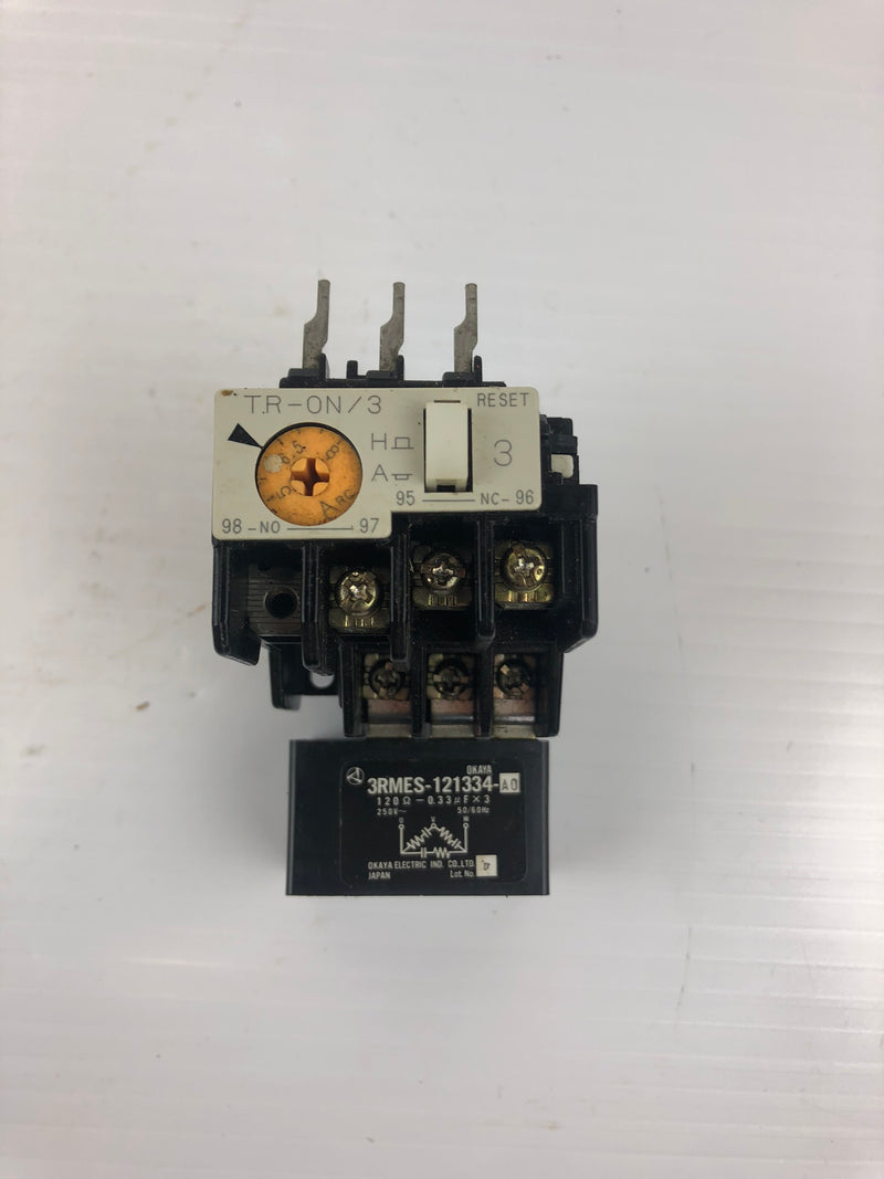 Fuji Electric TR-0N/3 Overload Relay 600 VAC with Okaya 3RMES-121334-A0