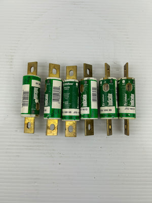 Littelfuse JTD 100 ID 100A 600V Class J Indicator Fuse Time Delay - Lot of 6